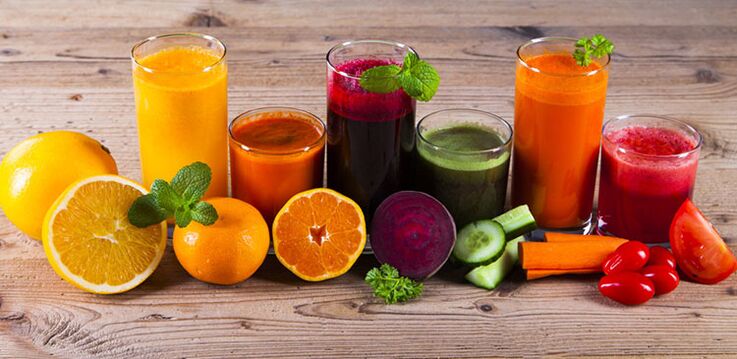 Diet for weight loss with freshly squeezed juices